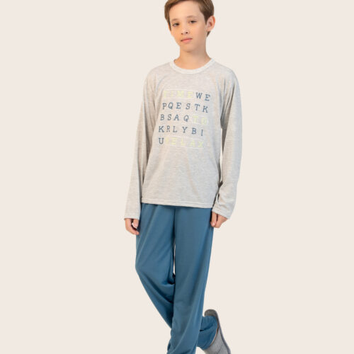 PIJAMA LONGO INFANTIL MASCULINO COM ESTAMPARIA 2 AO 6