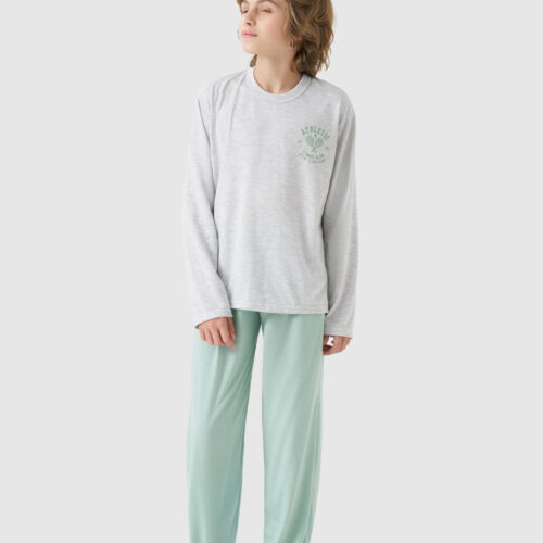 Pijama Longo Infantil Masculino Com Estamparia 8 Ao 14