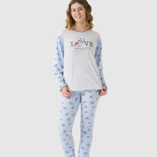 Pijama Longo Estampado 8/14