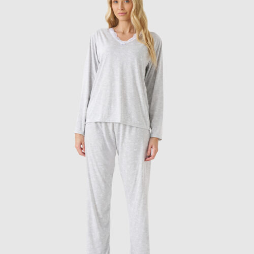 Pijama Estampado Com Renda