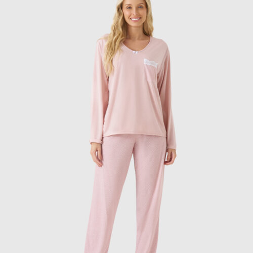 Pijama Com Renda No Bolso