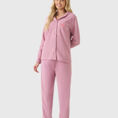 Pijama Abertura Frontal Microsoft Canelado