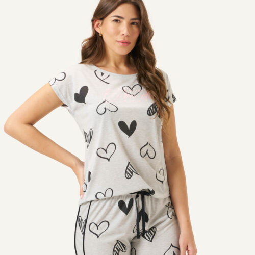 Pijama Com Detalhe No Shorts