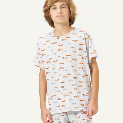 Pijama Com Manga Estampado Menino 8/14