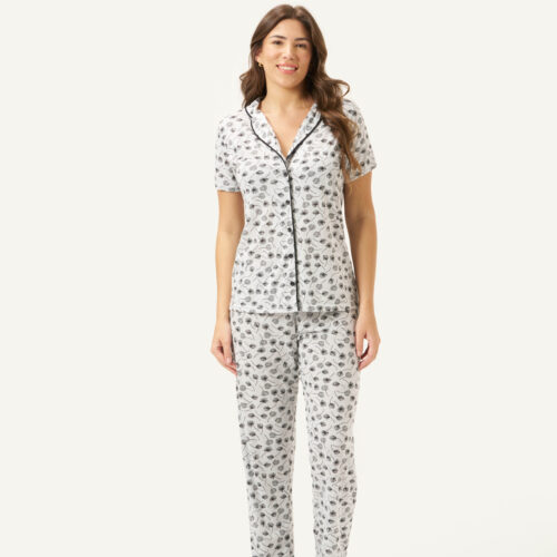 Pijama Com Aberto Abertura Frontal Calca Comprida