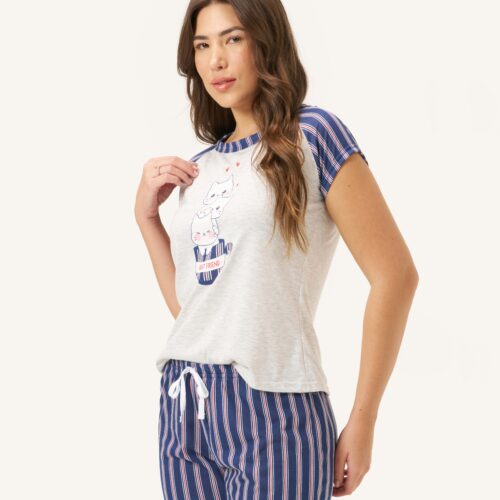 Pijama Com Manga Family